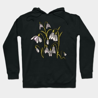 Baby Pink, Cream, and Green Snowdrop Flowers Hoodie